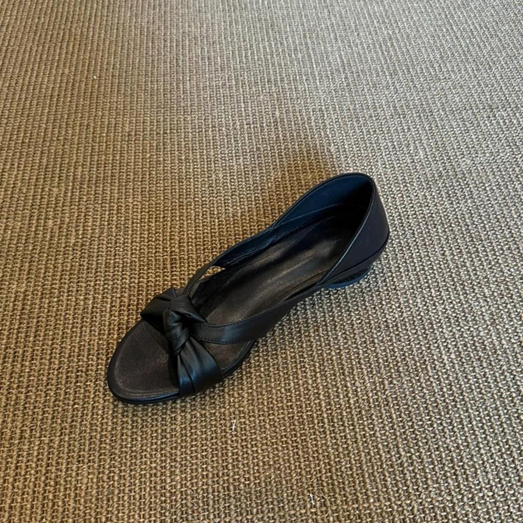 Версия из овчины~ Винтажный нишевый замшевый перекрест с открытым носком, босоножки на каблуке-рюмочке, женские летние на толстом каблуке, с круглым носком, крутые шлепанцы