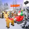 Outdoor Christmas Decorations Santa Claus Vehicle LED Lights Inflatable Model Toys Holiday Gift Props Indoor Party Xmas Decor