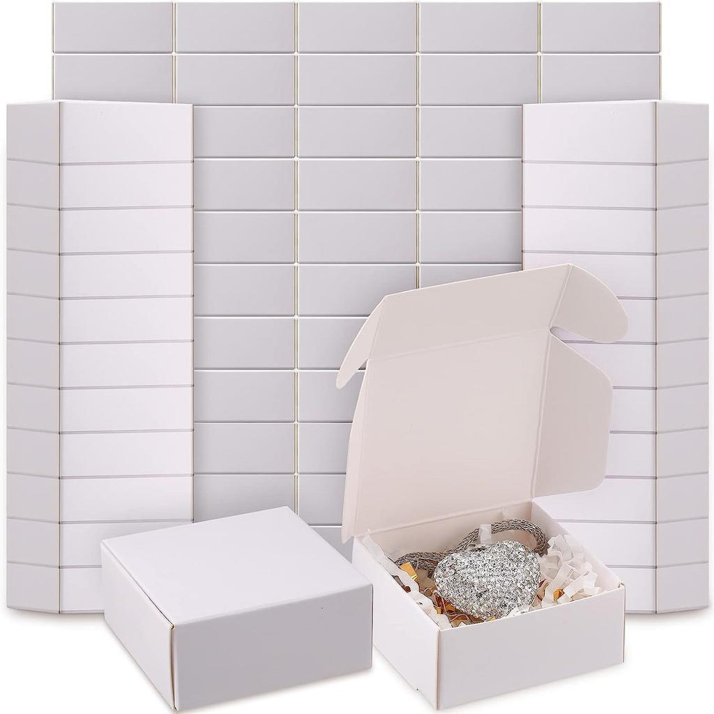 50 шт. Мини-подарочные коробки из крафт-бумаги, многоцелевая упаковка для небольших ювелирных изделий: колец, сережек, подарков на дни рождения, свадьбы, праздники, рождественские подарки