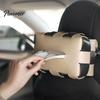 Тканевая коробка из искусственной кожи, Клетчатая коробка, с откидной крышкой, Держатель из ПУ, Прочный чехол, Пятноустойчивый диспенсер для салфеток, для ванной комнаты, автомобиля, спальни