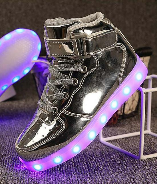 LED Light-Up High-Top Shoes, Casual Sports Sneakers for Boys and Girls