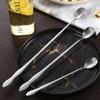 Steel Coffee Ice Cream Bartender Cocktail Stirring Tool Bar Spoon Mixing Stirrers Teaspoon