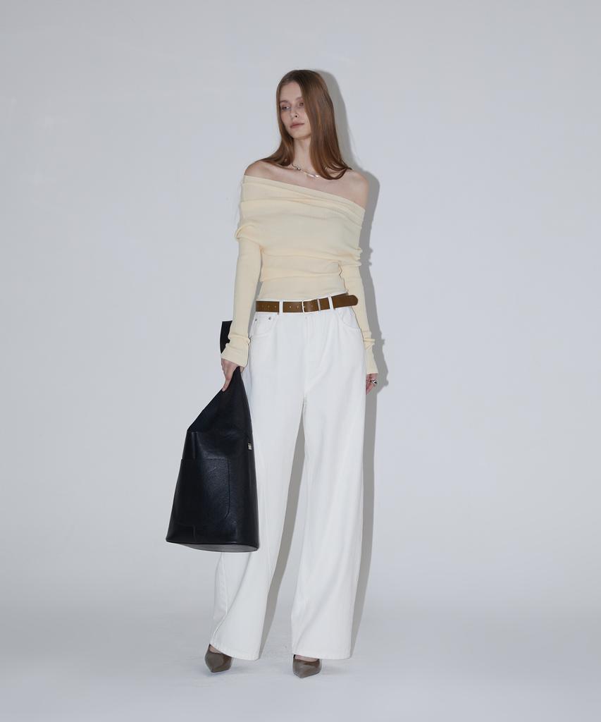 RENEJ Asymmetrical Off-Shoulder Knit