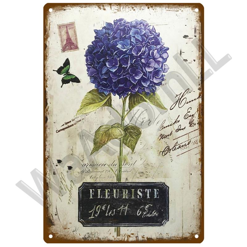 Ретро садовая жестяная вывеска, винтажный настенный плакат, металлический знак, декоративная настенная тарелка, цветочная табличка, металлический винтажный декор, аксессуары