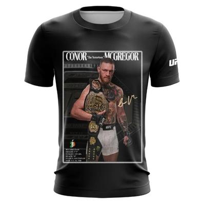 Мужская футболка с 3D-печатью бойца UFC, обладателя золотого пояса, Конора Макгрегора, для бокса, тренировок, соревнований, зала, с коротким рукавом, топ