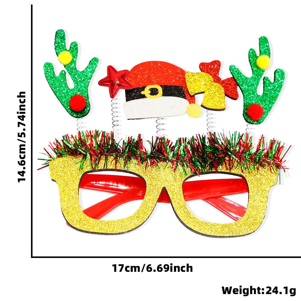 Festive Christmas Themed Cartoon Glasses Colorful Striped Frame For Holiday Parties