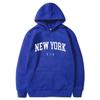 NEW YORK Letter U.S.A City Print Hoody Men Fashion Casual Long Sleeves Hooded Loose Oversize Pullover Hoodie Street Sweatshirt