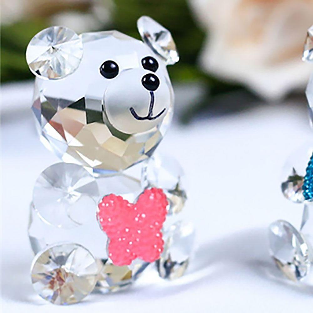 Bear Crystal Bear Figurine Collection Colorful Pretty Glass Ornament Cute Bear Statue  Home