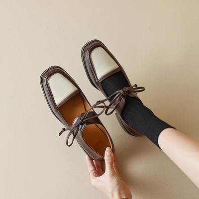 Новые женские туфли на шнуровке с низким верхом, однотонные повседневные туфли на толстой подошве с нескользящей подошвой большого размера, на низком каблуке и ленивые туфли на один шаг.