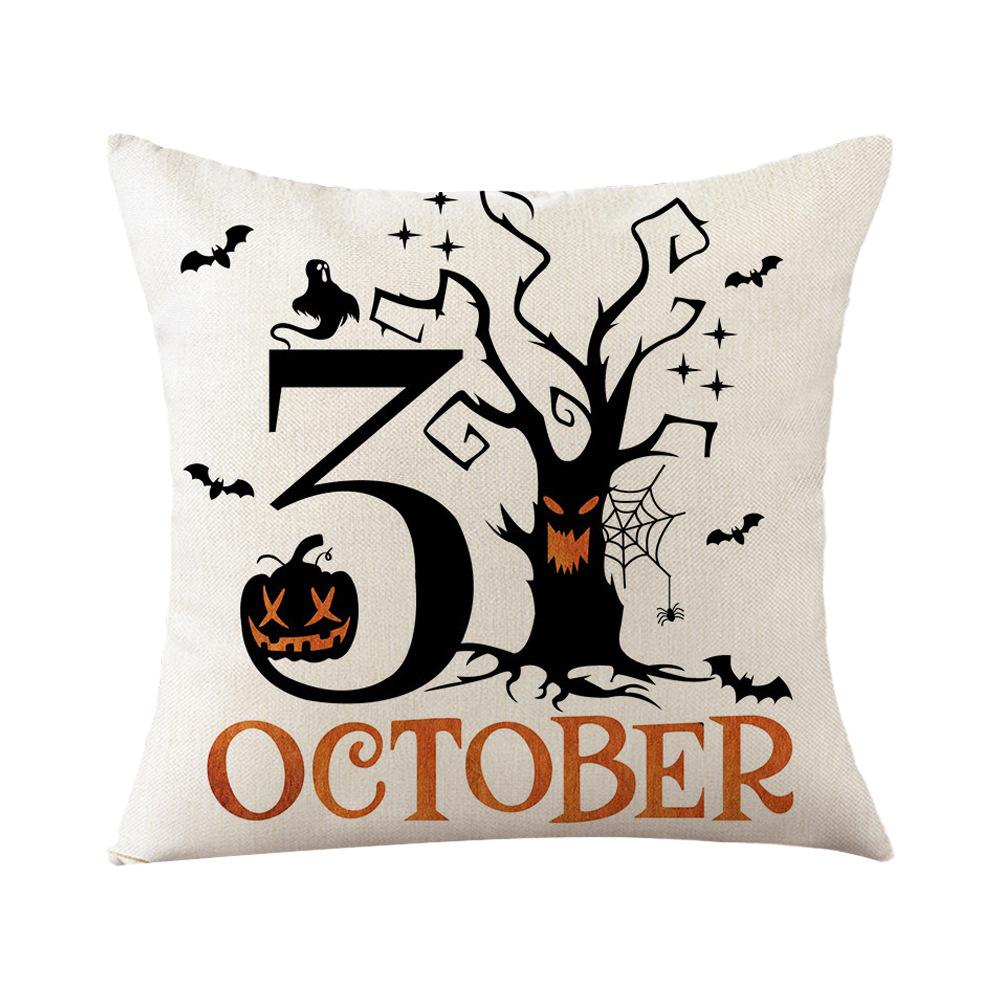 Чехол для подушки на Хэллоуин 45x45, наволочка с тыквой, ведьмой, автомобилем, диванные подушки с принтом, декоративная наволочка, домашний декор, наволочка