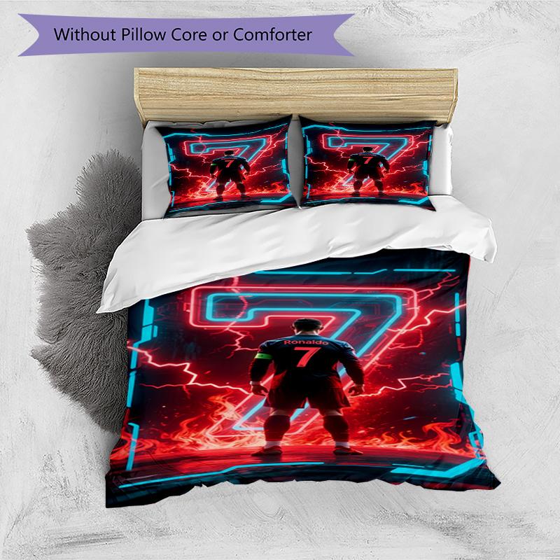 Ronaldo's Cb7 Ronaldo Celebration Bedding Set, Breathable Duvet Cover with Pillowcases, Soft Bed Linen for Bedroom Home Decoration, Perfect Festival B