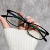 Stylish Cat-Eye Myopia Glasses: Slim Two-Tone Frame for Women