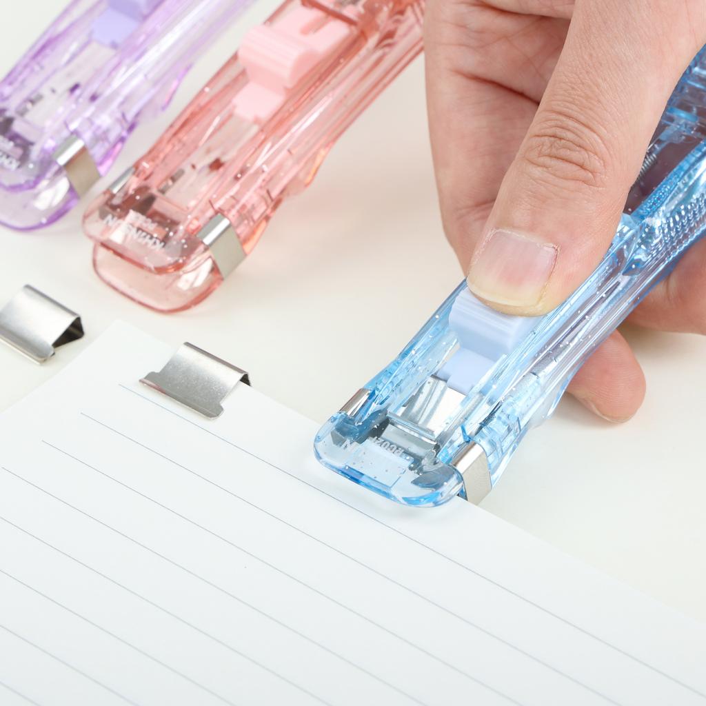 Paper Clipper Staplers Push Clamp File Documents Binding Tool Stapling Machine Paper Clips With Refills Office Supplies