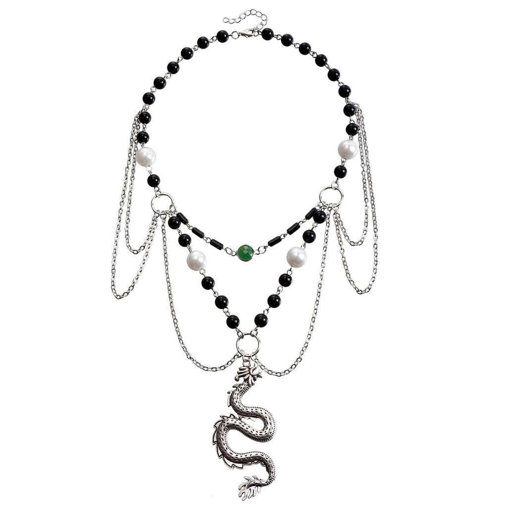 Аксессуары, Дизайн Двухслойная Кисточка из Бисера Преувеличенная Подвеска в Виде Сердца Любви Персикового Цвета Женская Универсальная