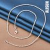 925 Sterling Silver 3mm Water Pattern Necklace Fashionable Wedding Jewelry