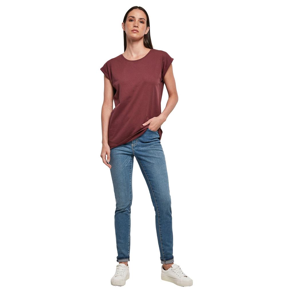Build Your Brand Womens/Ladies Organic Extended Shoulder T-Shirt