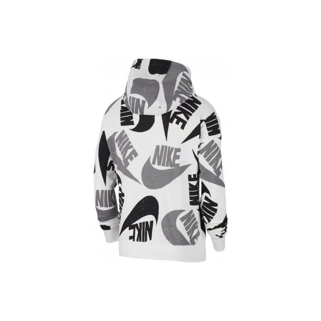 Nike Спортивный худи Club Pullover 'Белый Черный' Мужской CJ6312-010