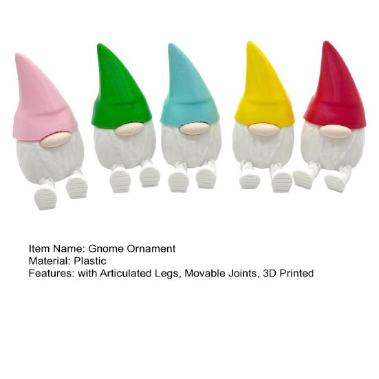 1/5Pcs 3D Printed Gnome Figurine with Articulated Legs Movable Joints Mini Faceless Dwarf Statue Decoration Stress Relief Fidget Toy