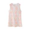 Fashion Style 2024 Summer New Arrival Women's Clothing Slim Looking Linen Pink Flower Loose All-Matching Sleeveless Dress