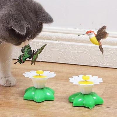 1 шт. Электрическая игрушка для кошек, птиц, бабочек, встряхивающаяся, вращающаяся, летающая, автоматическая, колибри, тренировка интеллекта, забавные игрушки для домашних животных