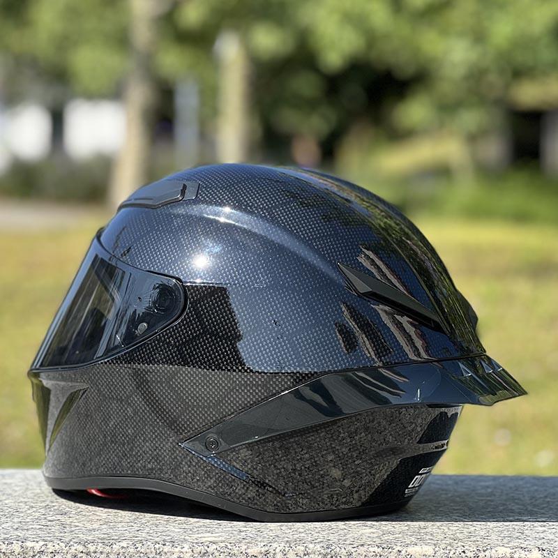Мужской и женский гоночный шлем-фулфейс для мотоцикла Casco Capacete Новое поступление Черный змеиный шлем с большим спойлером
