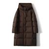 Cloud pressure-sensitive medium and long cold-proof and warm hooded goose down jacket winter new women's jacket