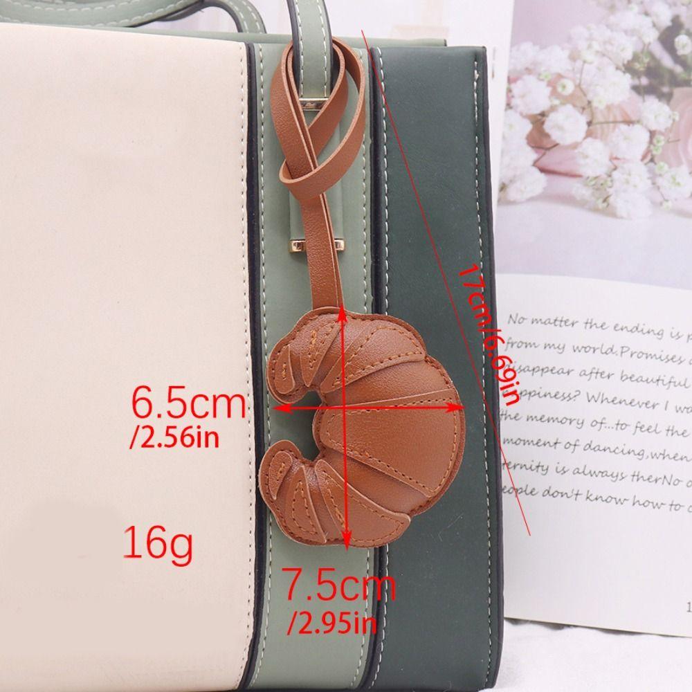 Cartoon Croissant Keychain PU Leather Bag Pendant Lovely PU Leather Hanger Women