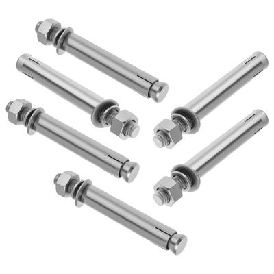 Комплект анкерных болтов из нержавеющей стали 304 M10x100мм (7 шт.) - Анкерные болты с шестигранной головкой для бетонных стен, кирпичной кладки, вибростойкие крепежные элементы