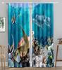 Dolphins Turtles Pebbles Kids Window Curtains In The Living Room Kitchen Window Curtains Drapes Printed Window for Bedroom