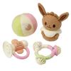 Игрушка Королевский Монпоке Набор погремушек Иви (Плюшевая игрушка, Кольцо-погремушка, Свисток, Мягкий тканевый мяч) Детские игрушки (Легкий/Моющийся) Подарок для детского душа
