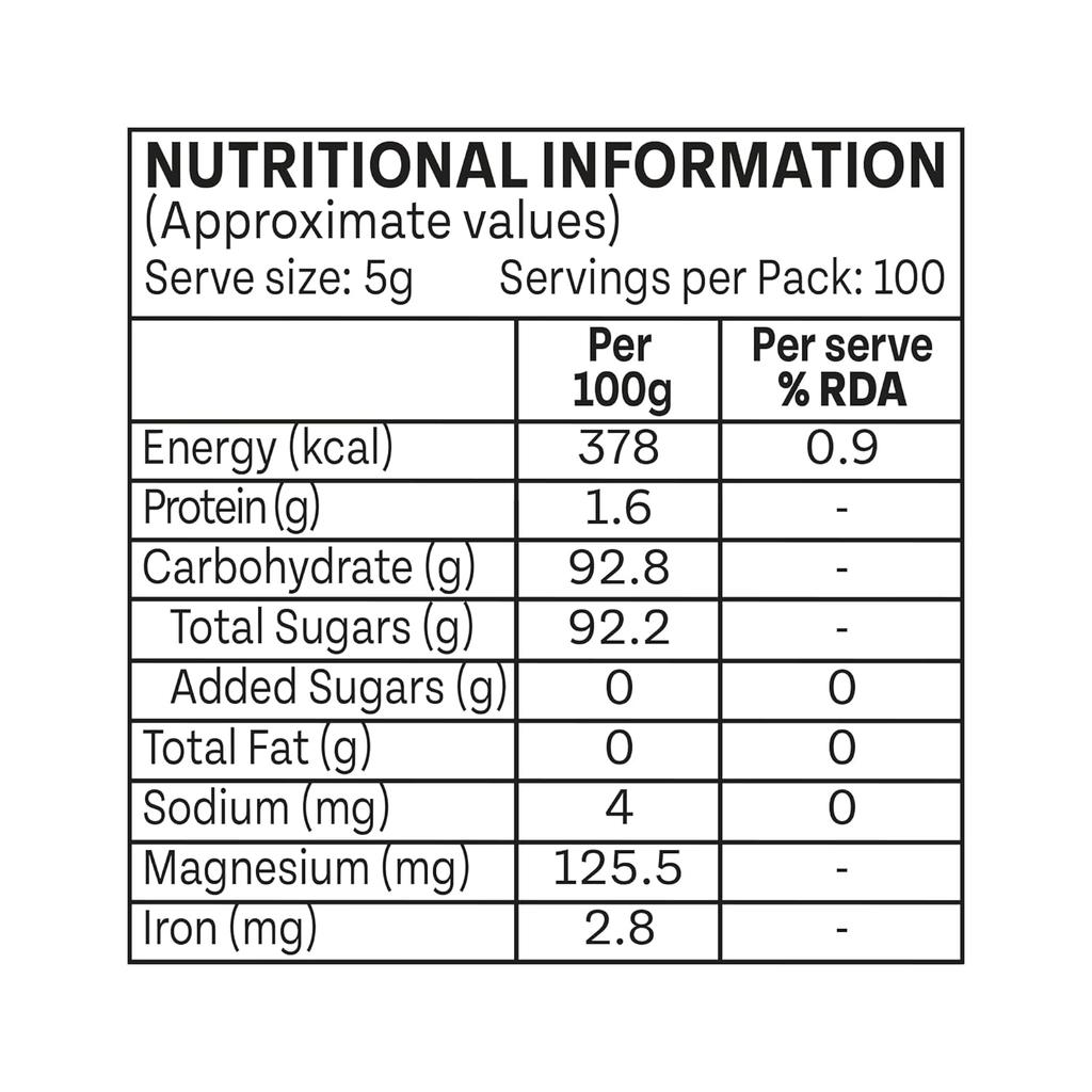 ORGANIC INDIA Порошок джаггери 500 г Упаковка 1 шт. Чистый натуральный заменитель сахара, богатый минералами
