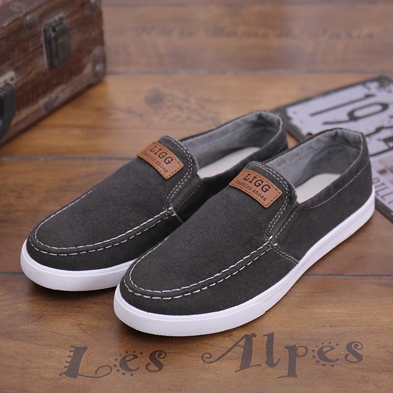 Новая весенняя парусиновая обувь, мужская джинсовая повседневная обувь из старой пекинской ткани, мужская обувь на одну ногу для ленивости