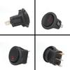5 Pieces Car Pushbutton Switch 12V ON/OFF Luminescence Toggle Switches Round Rocker Dot Switch LED Light Waterproof