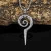 Men's Stainless Steel Jewelry Personality Trend Titanium Steel Coil Snake Scepter Necklace Does Not Fade Totem Pendant