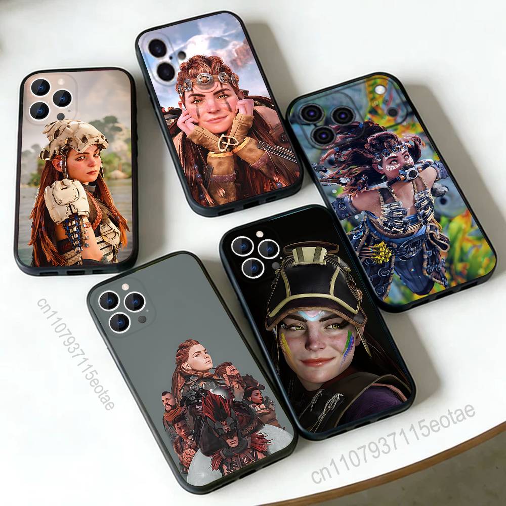 Чехол для телефона Aloy H-Horizon Z-Zero dawn Для iPhone 17,16,15,14,13,12,11,Pro,Max,Plus,E,Air,Mini Защитный Черный Чехол