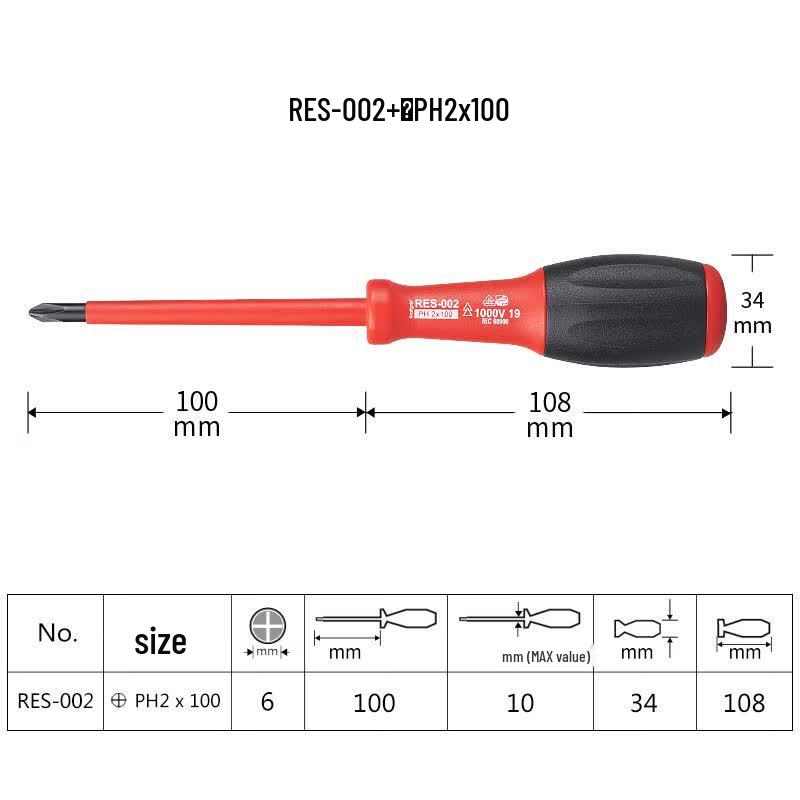 Изолированная крестовая отвертка Rubicon 1000V