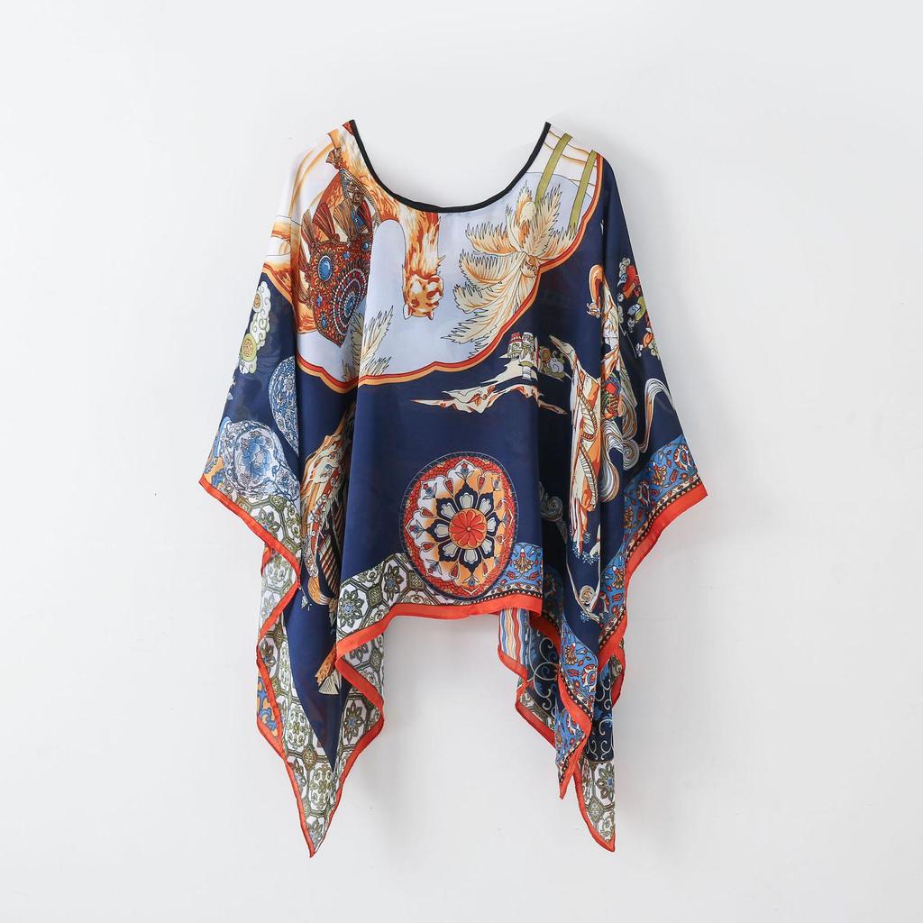 Женский весенне-летний шелковый шарф и солнцезащитная шаль-кардиган