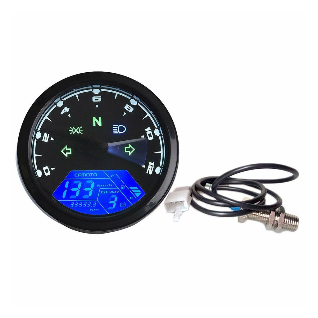 12000RPM 6 Gear Universal Motorcycle LCD Digital 199km/h Speedometer Odometer Backlight Motorcycle