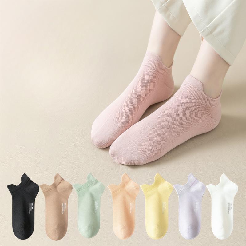 Women's Thin All-cotton Short Socks, Girls' Summer Heels Won't Fall Off, Anti-odor Pure Cotton Boat Socks, Women's Summer