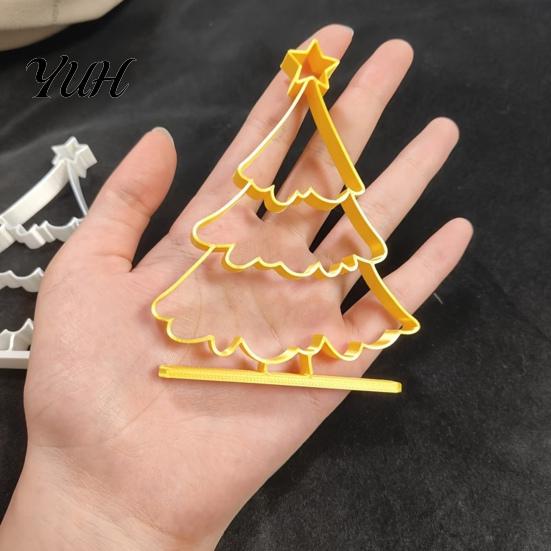 Christmas Party Supplies 3D Printed Hollow Tree Ornament, Modern Minimalist Festive Decorations Sculpture, Decorative Tabletop Centerpiece for Holiday
