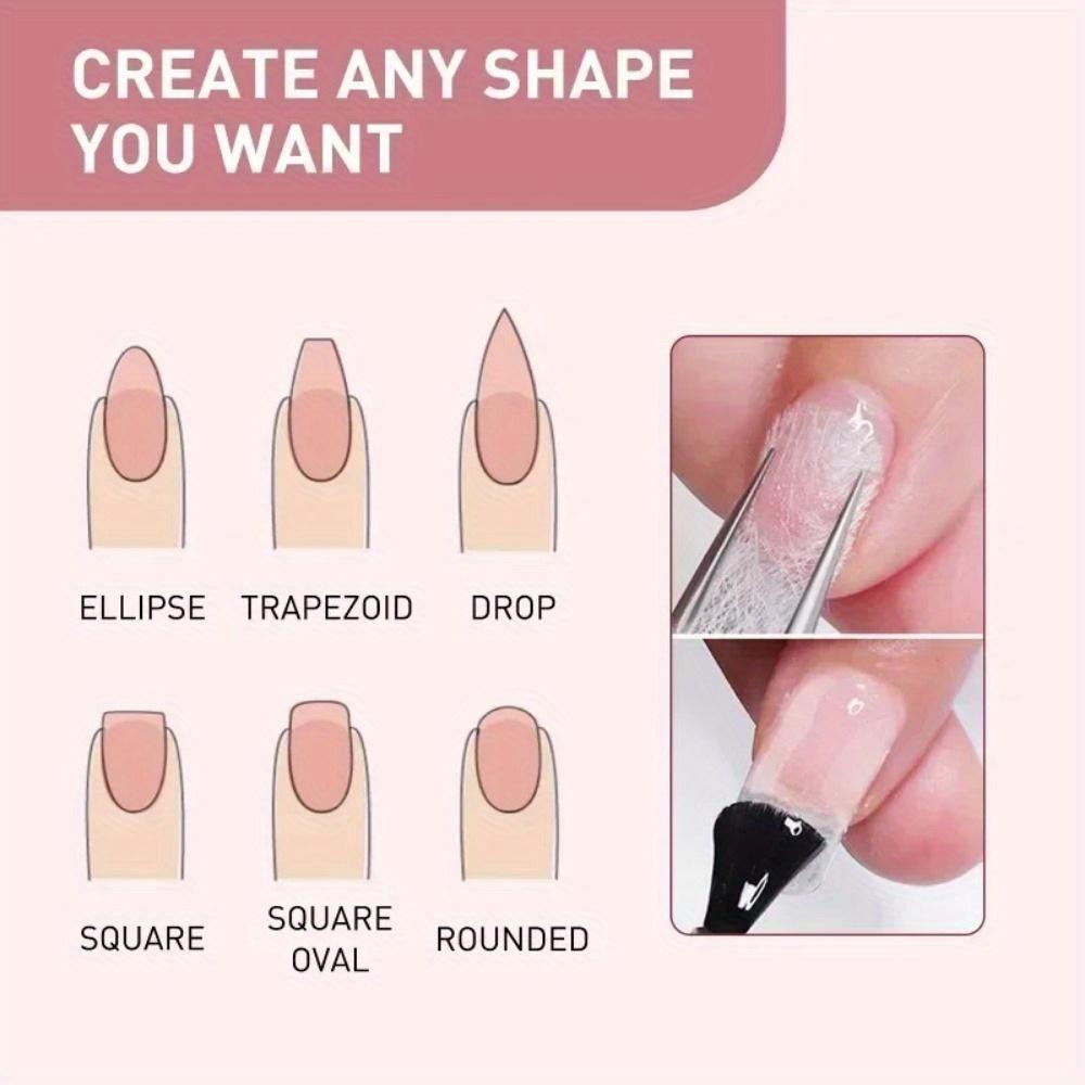 Наращивание ногтей Шелк Стекловолокно Нетканый Шелк Форма Обмотка Маникюр Строительство УФ Гель Французский Акриловые Типсы Стекловолоконная Бумага