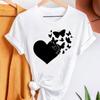 Бабочка Любовь Сердце Тренд 90-х Одежда Повседневная футболка с коротким рукавом и принтом Летняя модная футболка Женская футболка с рисунком унисекс