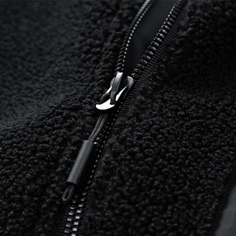 Модная флисовая куртка из ягненка, мужская осенне-зимняя куртка большого размера с флисовой подкладкой, модные брендовые свободные куртки из овечьей шерсти со стоячим воротником