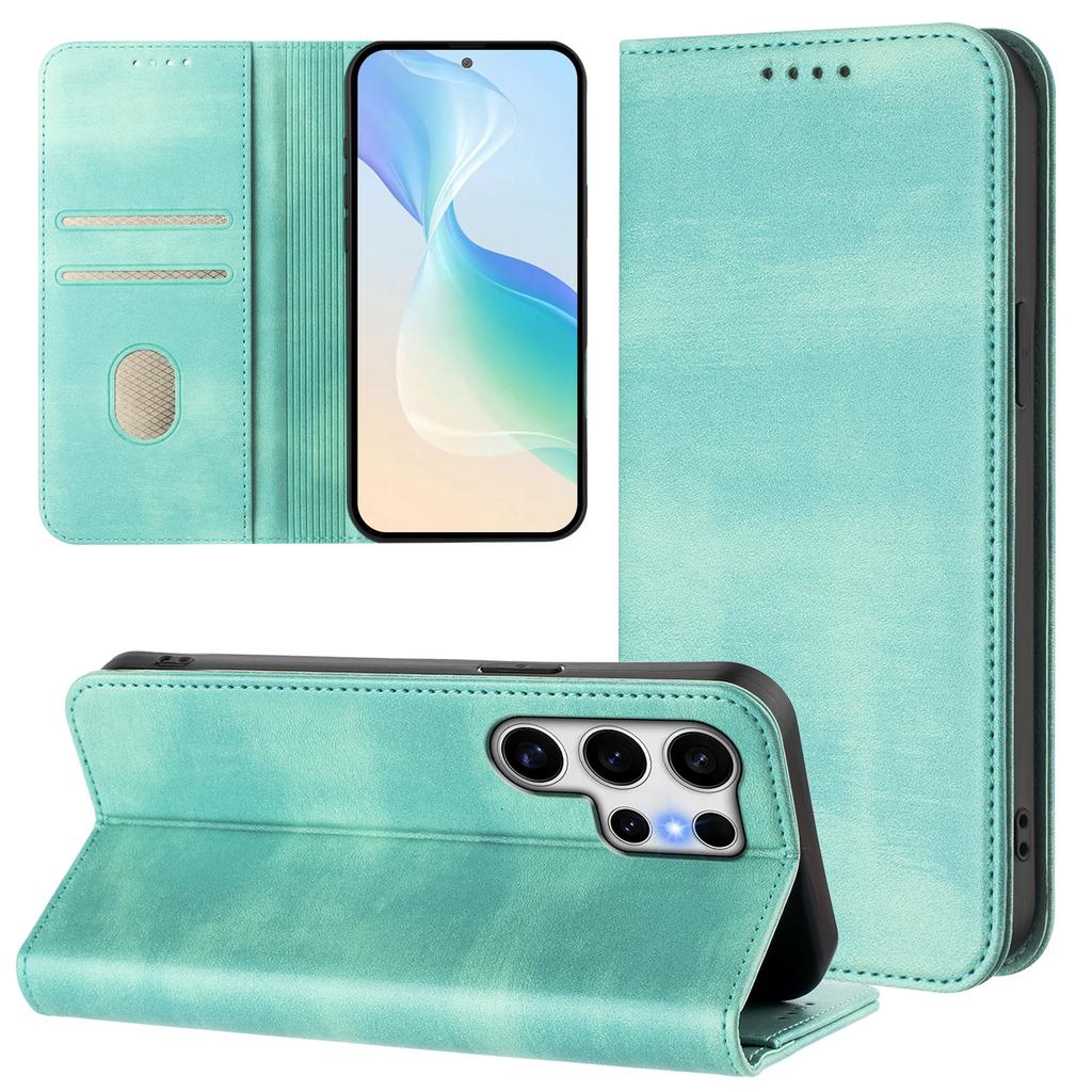 For Samsung Galaxy S25 Ultra Wallet Cases Retro Texture RFID Blocking Leather Phone Cover