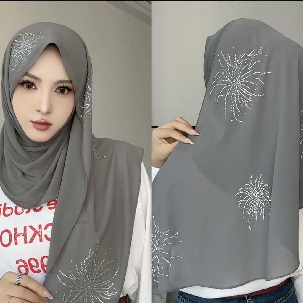 Женский этнический шарф-платок со стразами - Малайзийский стиль