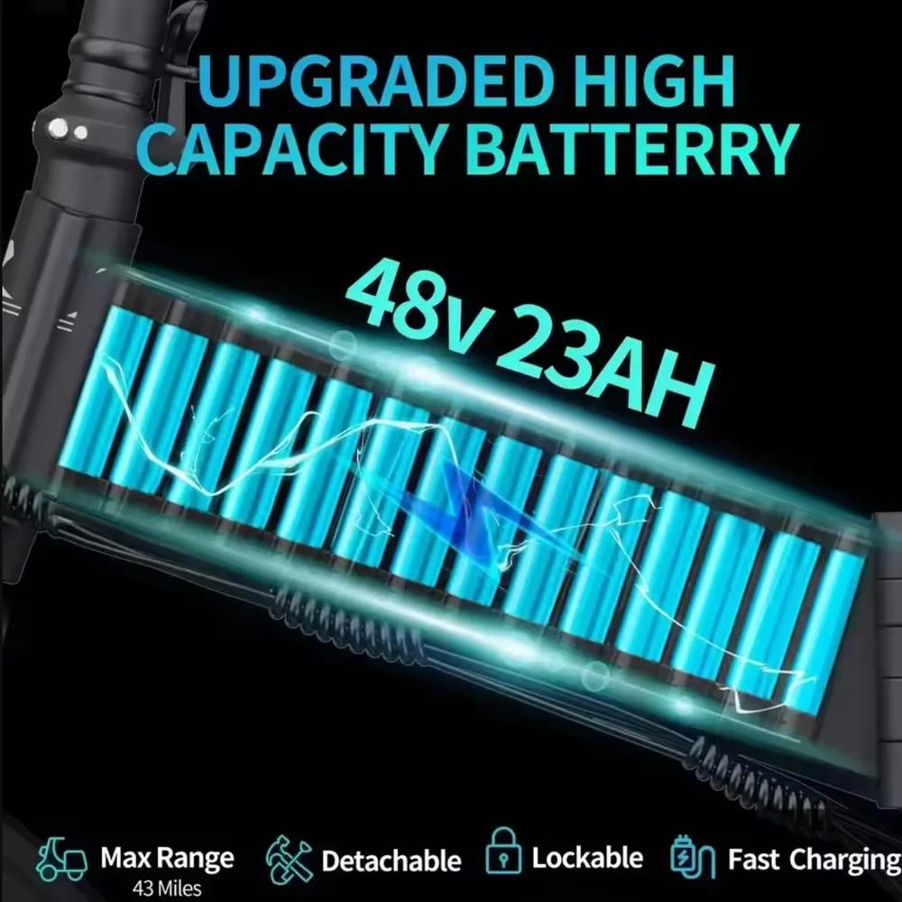 Новый H20 Pro 2000 Вт Складной Электровелосипед 48В 23Ач 20 дюймов Толстая Шина Двойной Мотор Вездеход Горный Велосипед