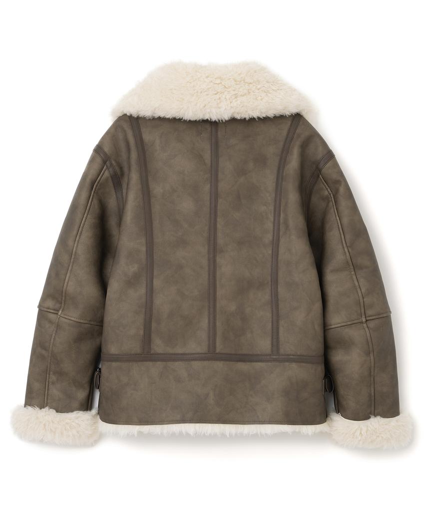 Millo Women Fluffy Fur Shearling Jacket [Brown]