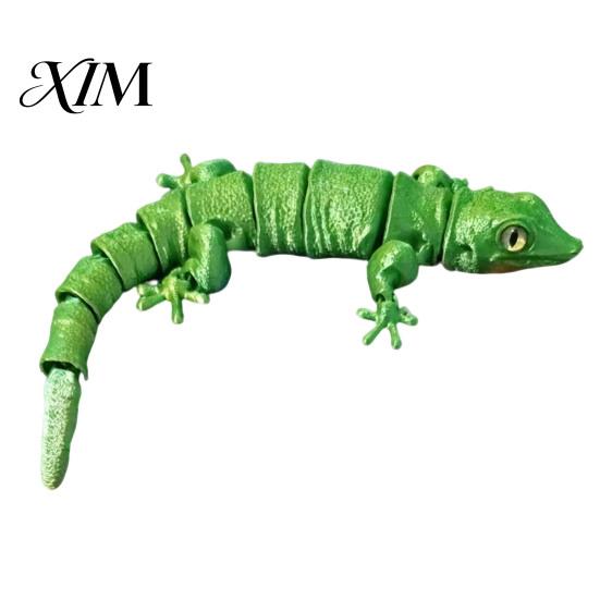 Creative Prank Props 3D Printed Articulated Gecko Figurine, Realistic Reptile Ornament with Movable Joints, Cute Posable Educational Biology