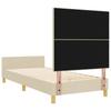 Bed Frame with Headboard Cream 80 x 200 cm Fabric