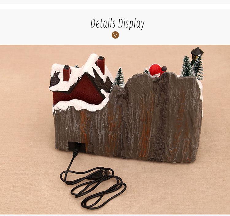 Вращающаяся светящаяся музыкальная рождественская полирезиновая фигурка, сценический декор для отелей и ресторанов